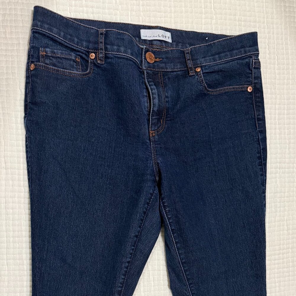 LOFT Outlet Curvy Skinny Jeans Blue Denim Stretch 10 / 30 Petite